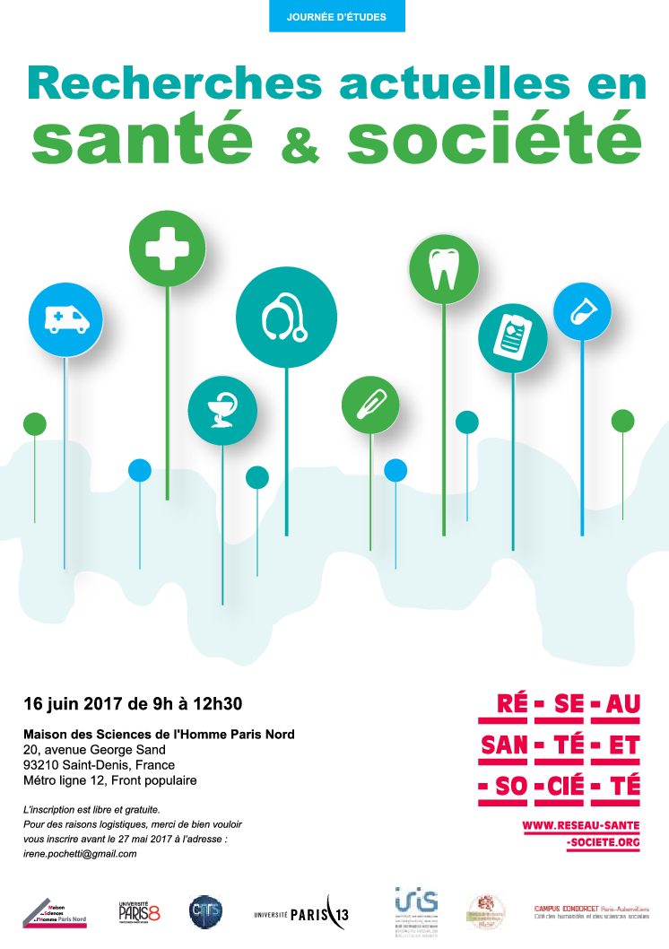 Journée d’études « Recherches actuelles en santé et société » – MSH Paris Nord – 16/06/2017