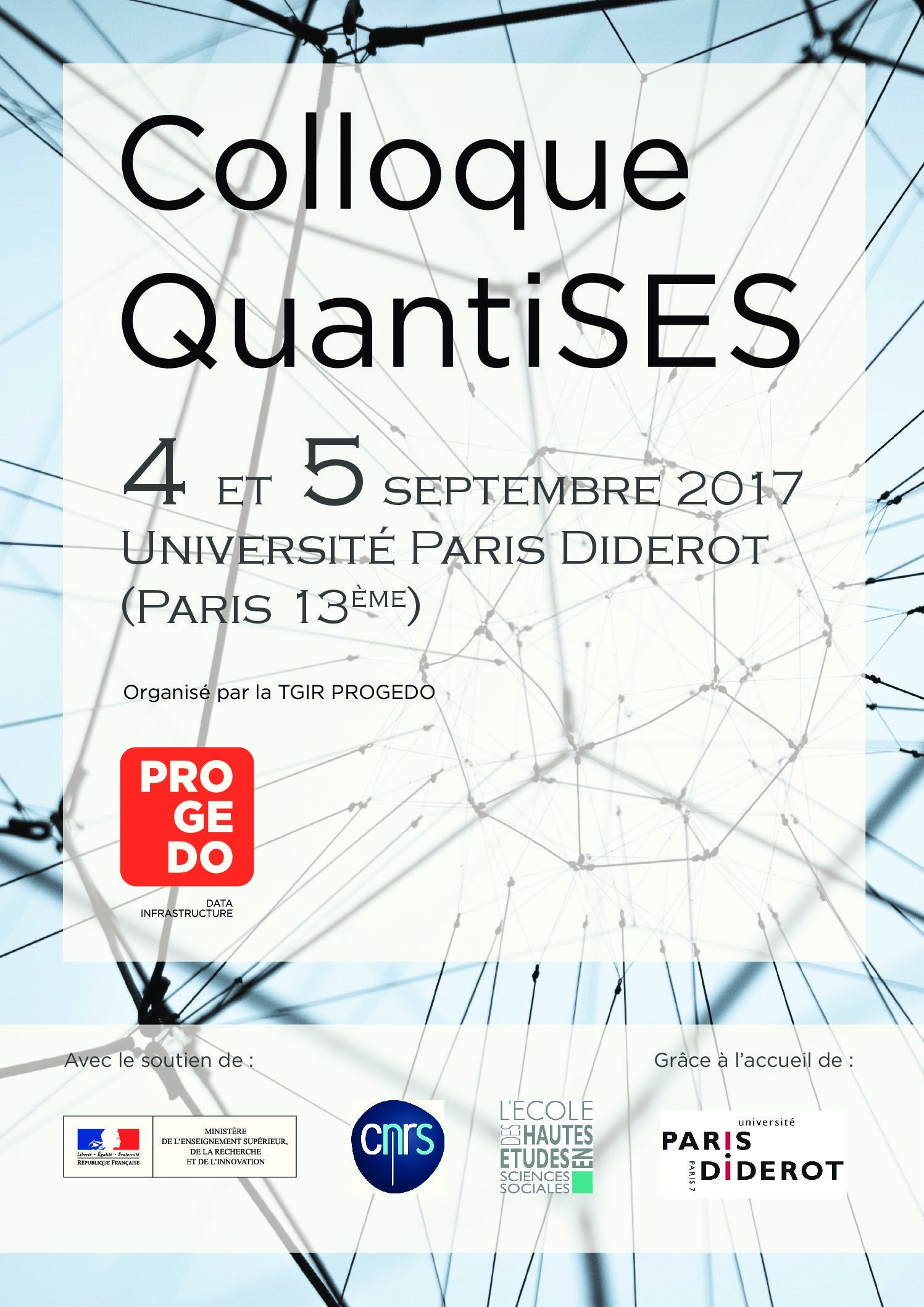 Colloque QuantiSES / PROGEDO – 4-5/09/2017