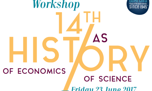 Workshop « History of Economics as History of Science » – 23/06/2017