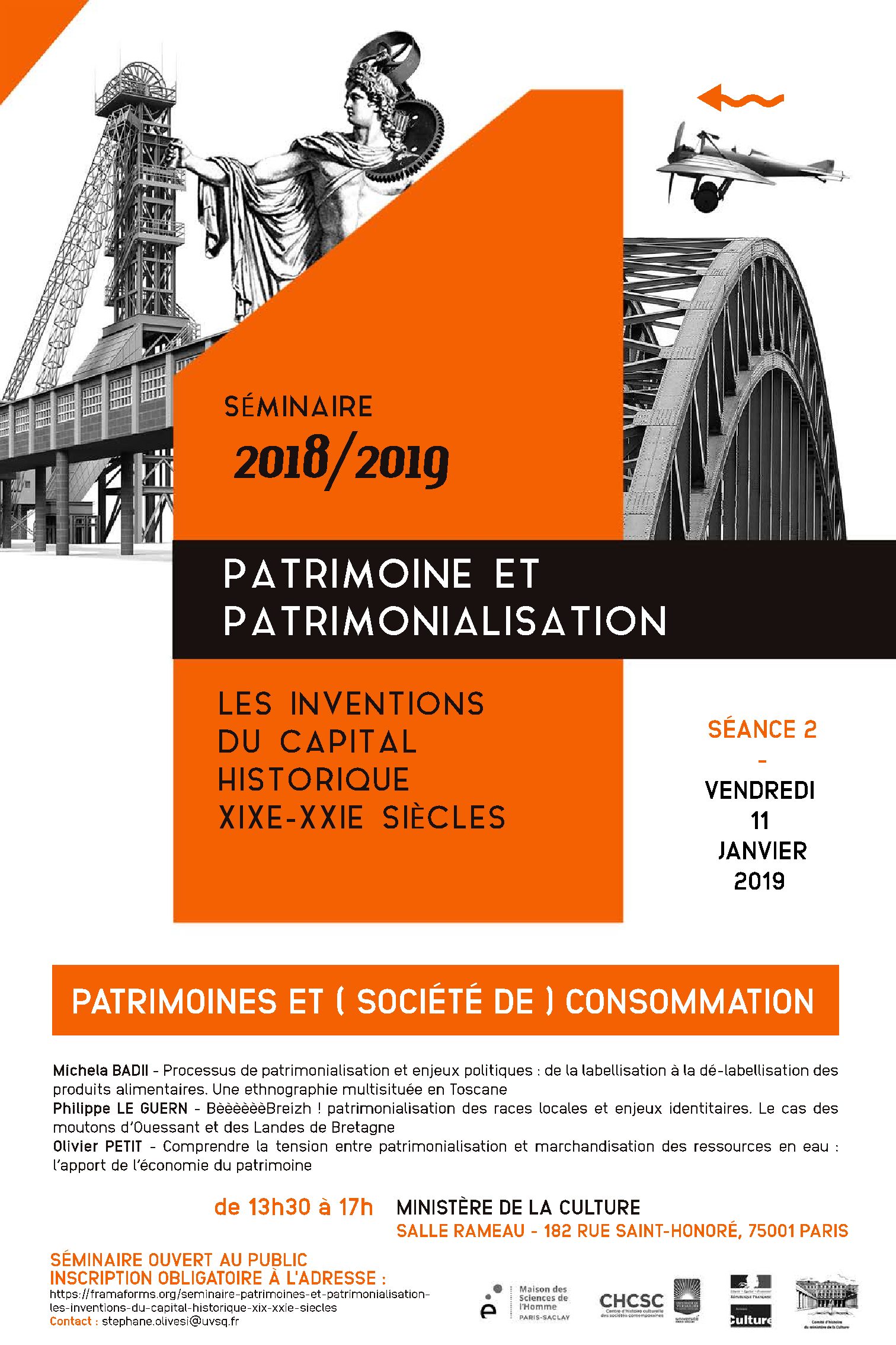 Séminaire Patrimoines & Patrimonialisation – Séance 2 – 11/01/2019